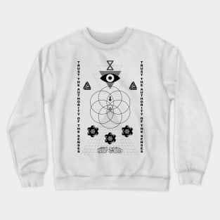 Authority Of The Senses on White Crewneck Sweatshirt